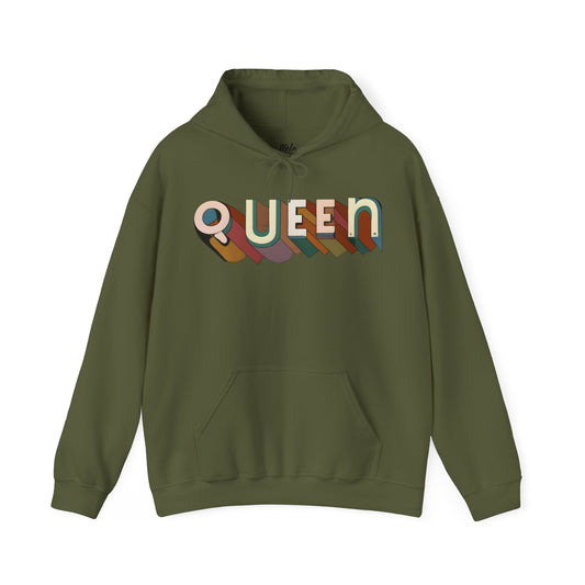 Queen (Disco Script) - Heavy Blend™ Hooded Sweatshirt