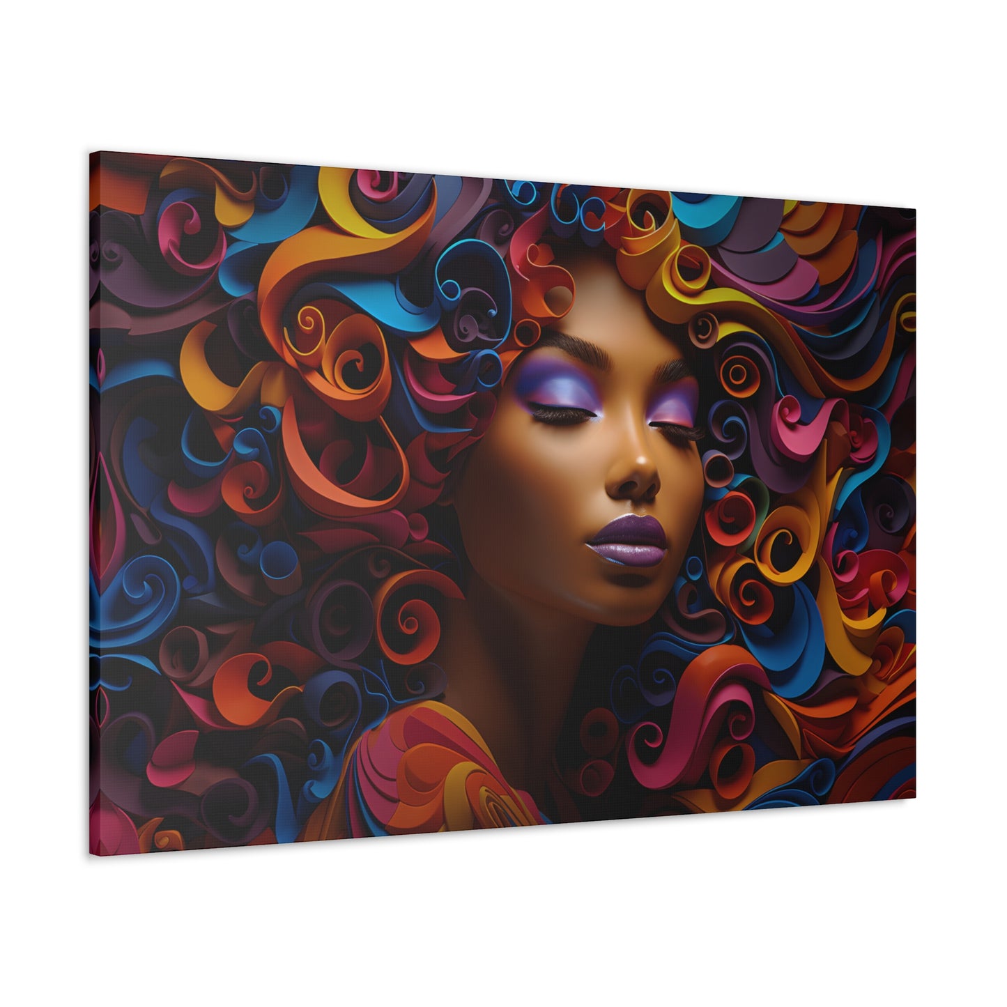 Chromatic Curls (Bow) - Canvas Print