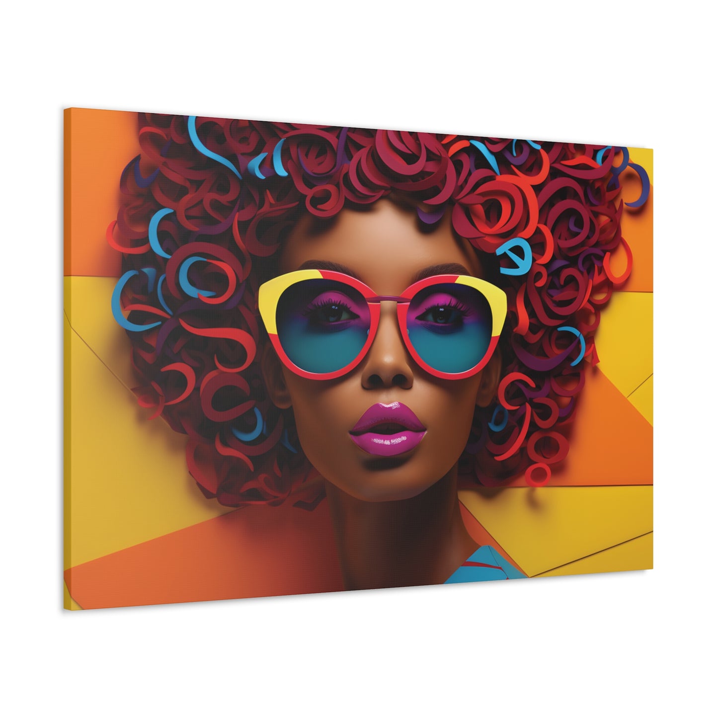 Chromatic Curls (Sable) - Canvas Print