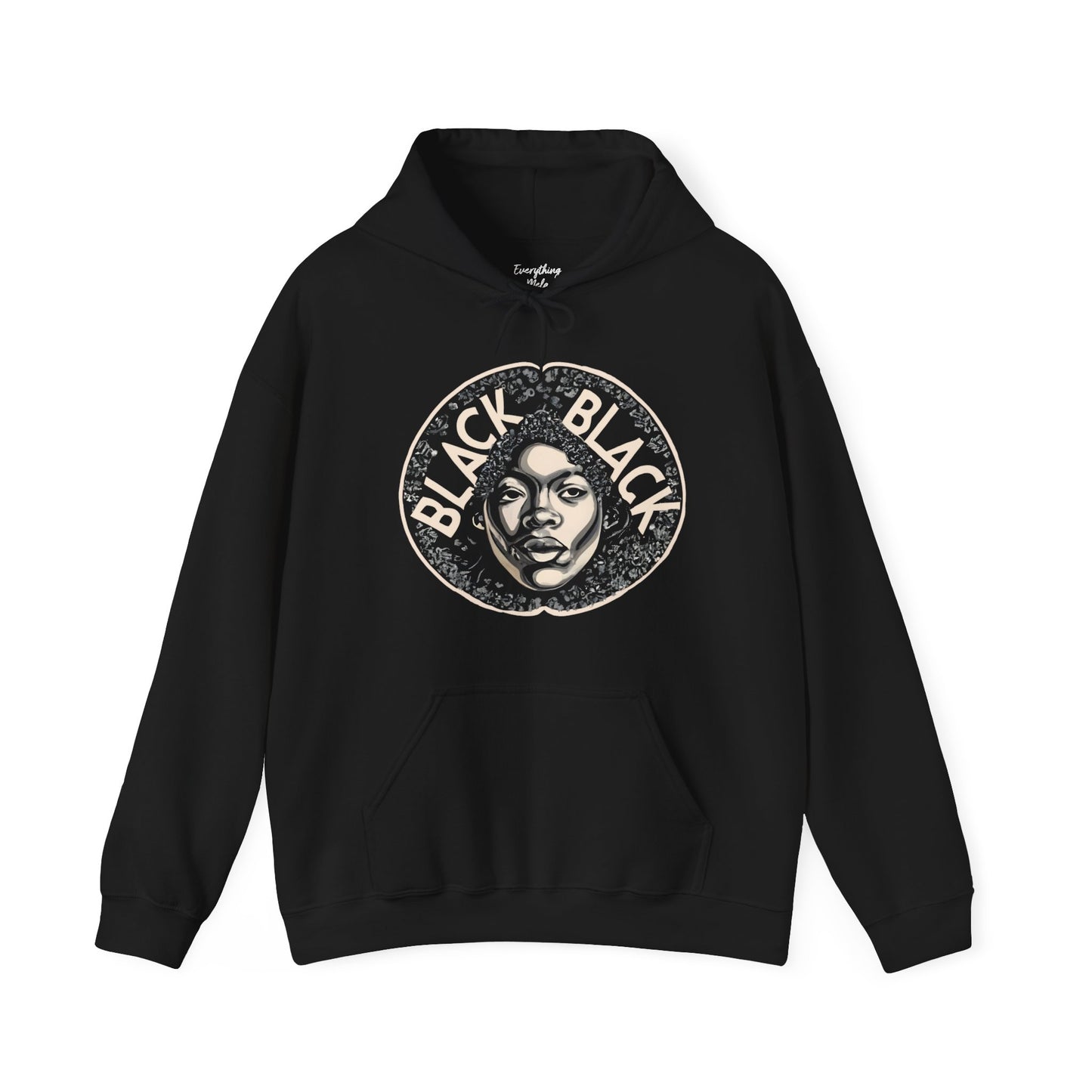 Black Black (Front Imagery) - Unisex Heavy Blend™ Hooded Sweatshirt