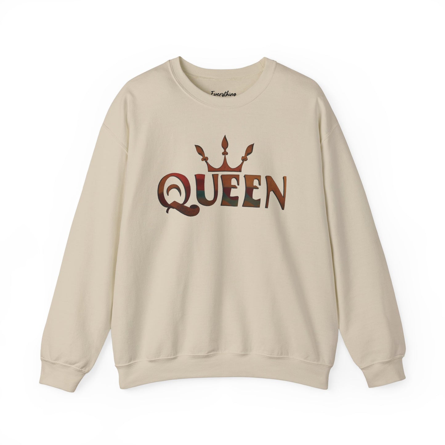 Crowned Queen (Multicolor Text) - Crewneck Sweatshirt