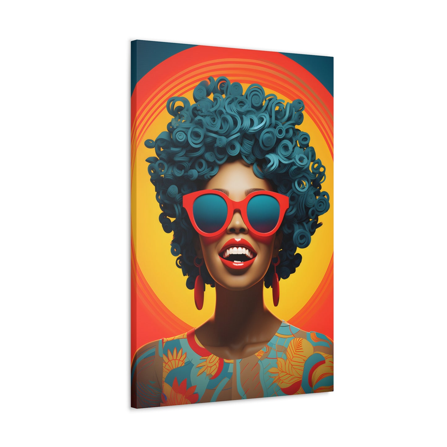 Chromatic Curls (Cyan) - Canvas Print