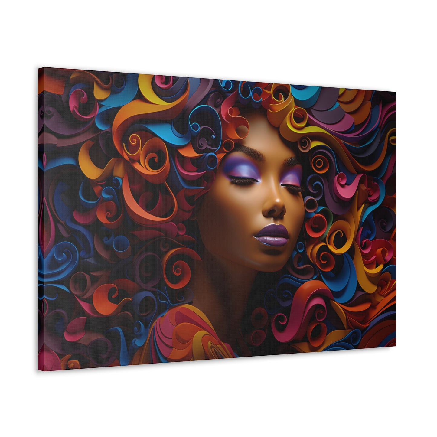 Chromatic Curls (Bow) - Canvas Print