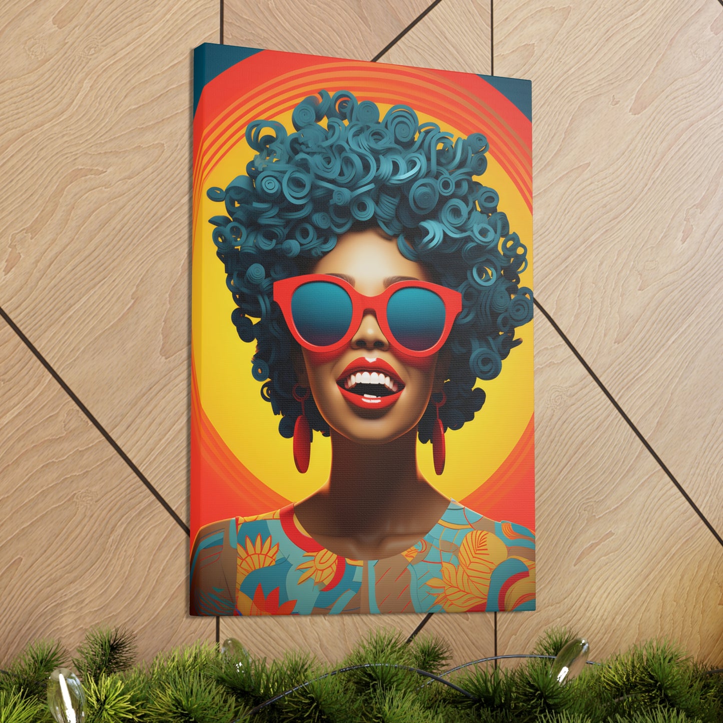 Chromatic Curls (Cyan) - Canvas Print