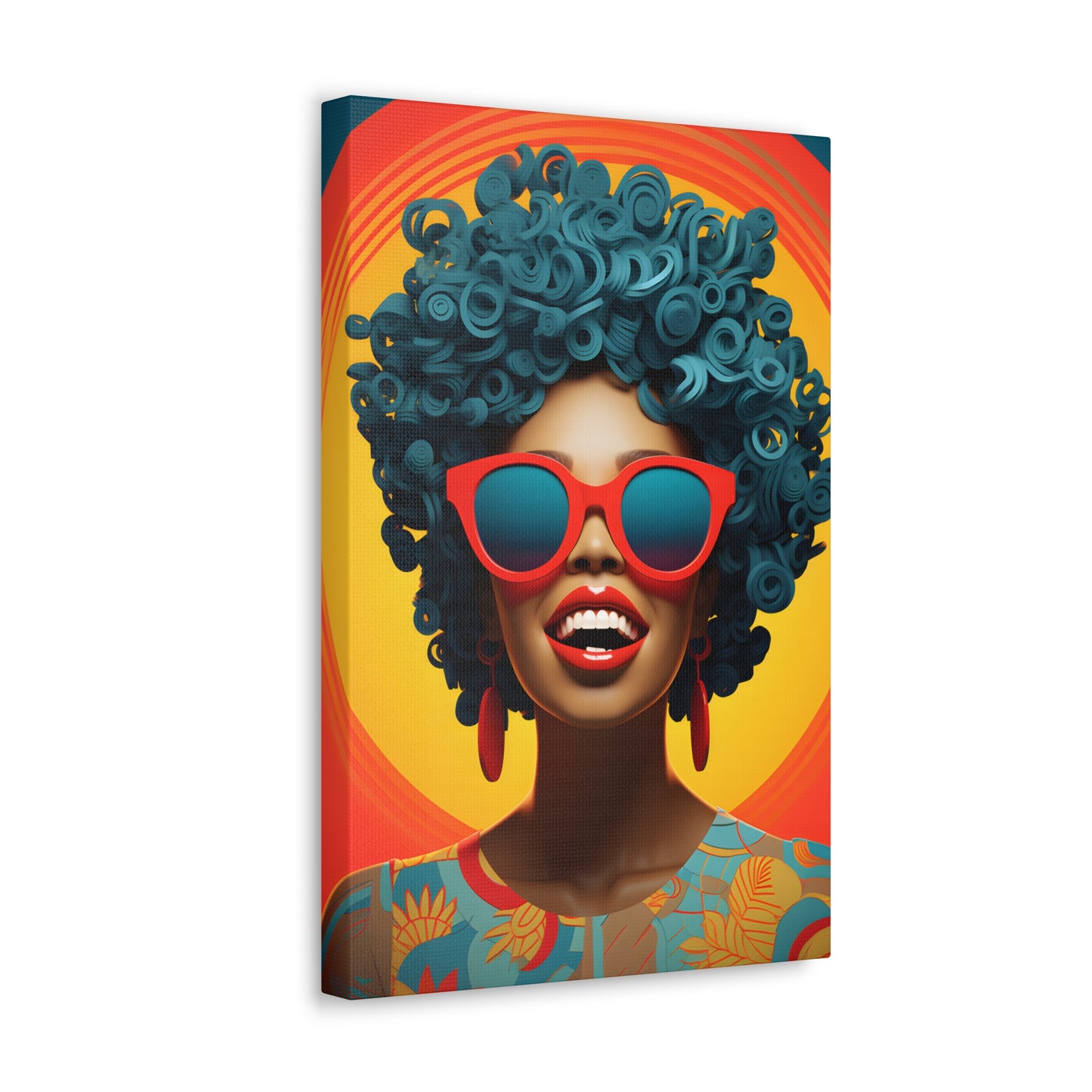 Chromatic Curls (Cyan) - Canvas Print