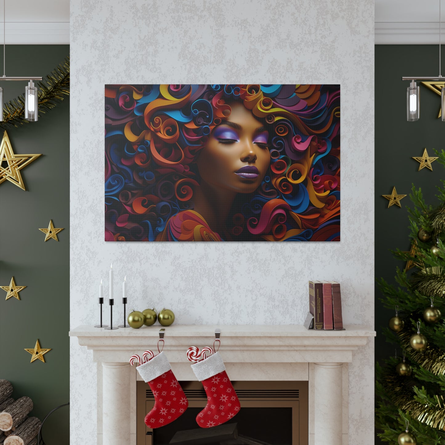 Chromatic Curls (Bow) - Canvas Print