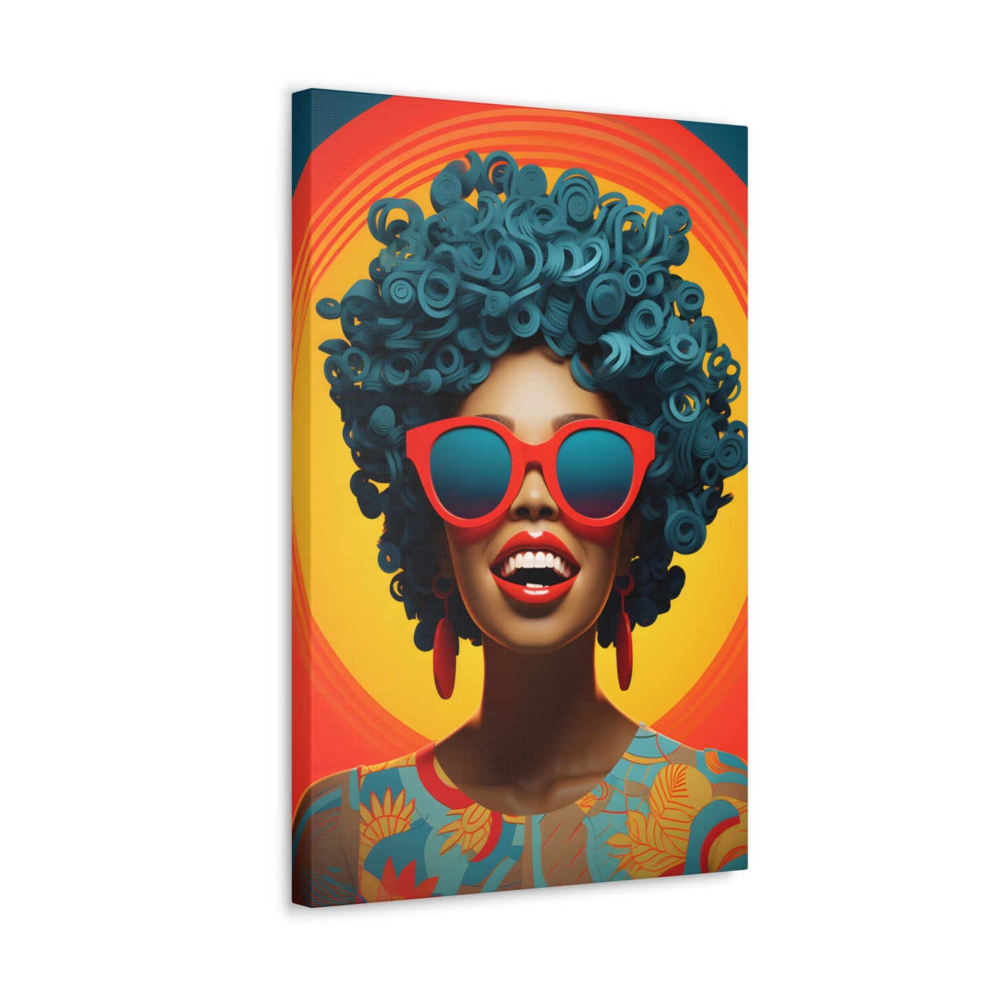 Chromatic Curls (Cyan) - Canvas Print