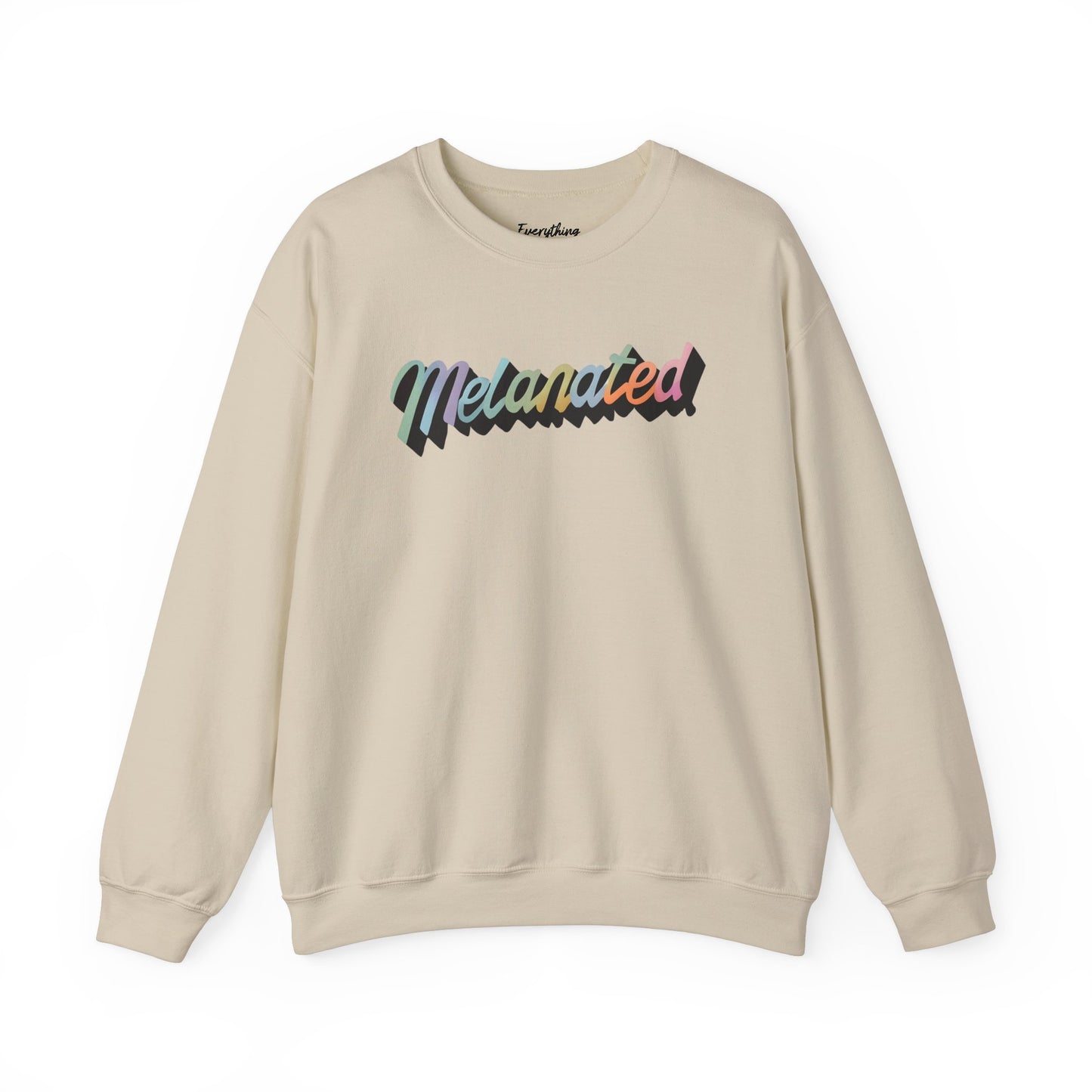 Melanated (Multicolor Text) - Unisex Heavy Blend™ Crewneck Sweatshirt