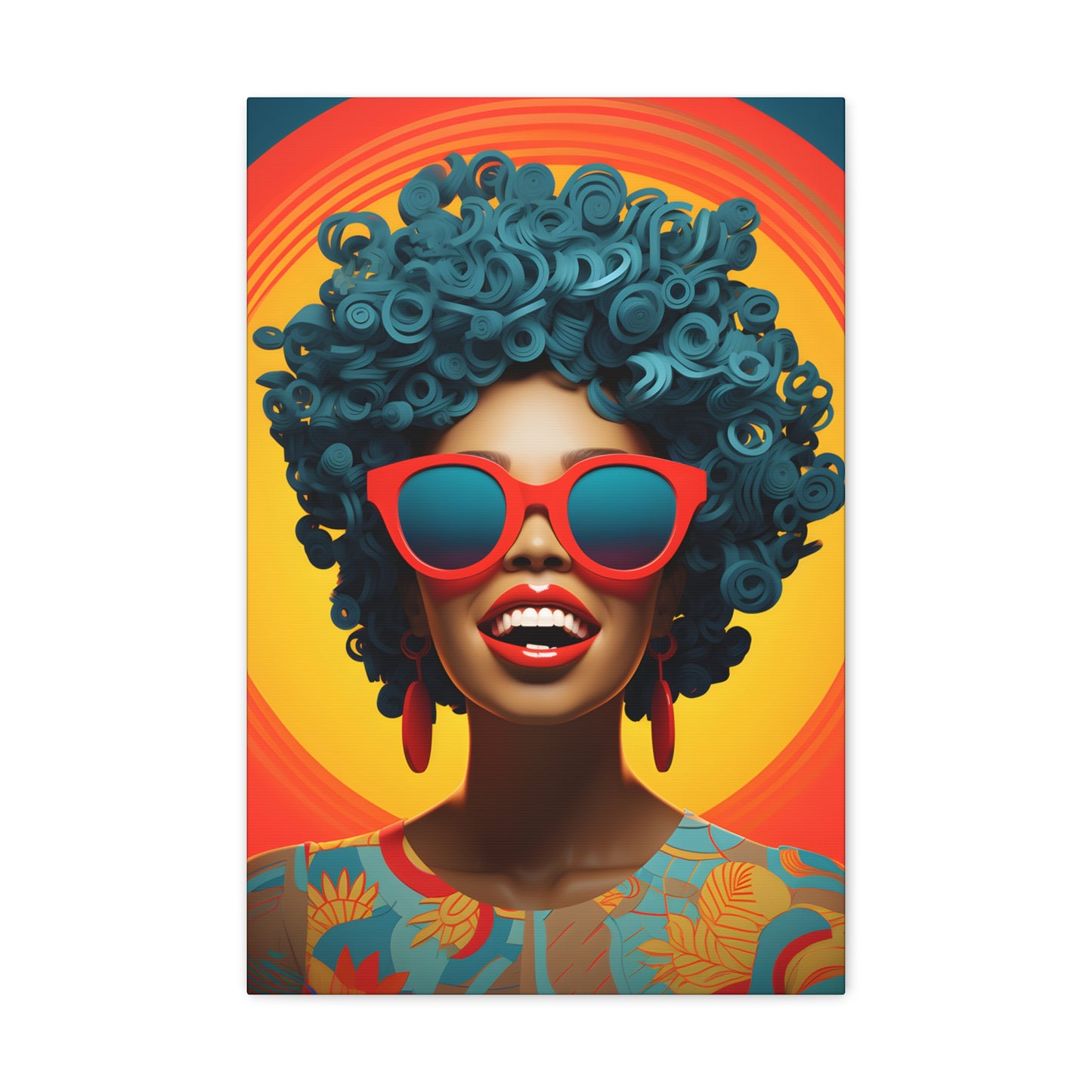 Chromatic Curls (Cyan) - Canvas Print