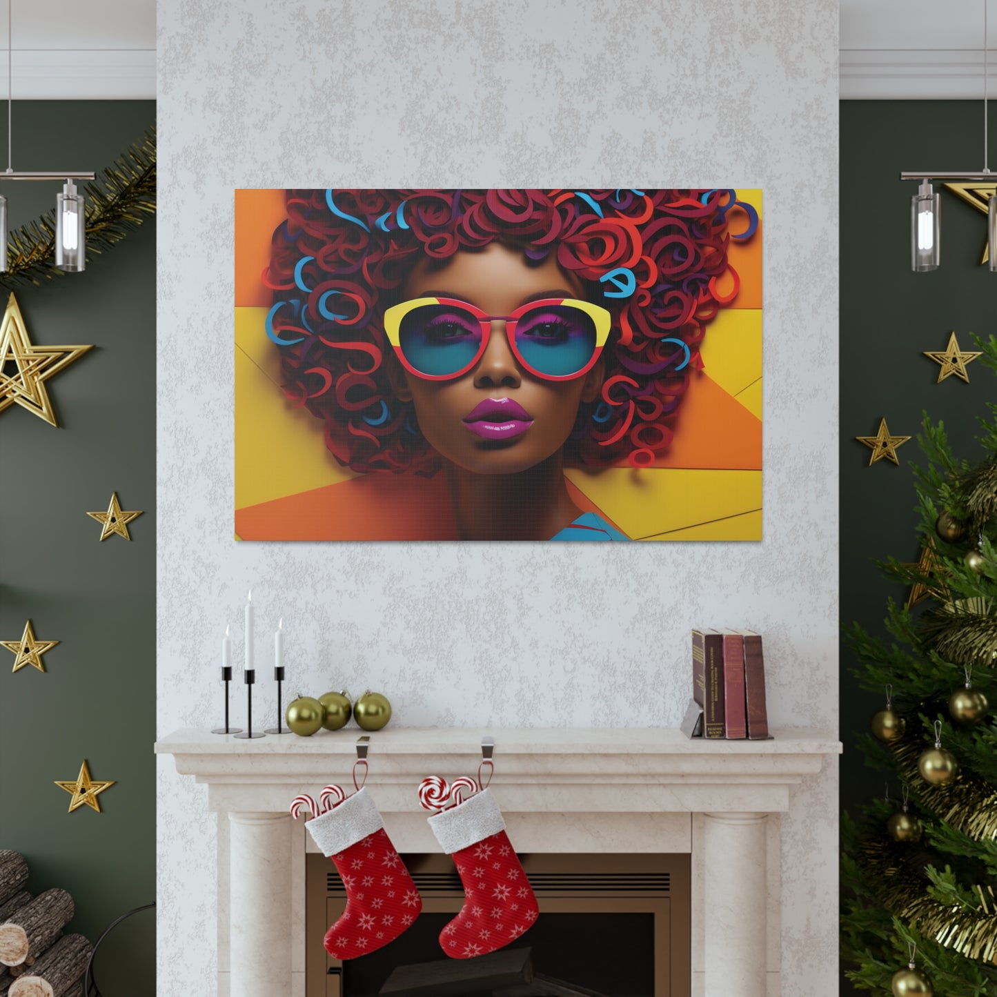 Chromatic Curls (Sable) - Canvas Print