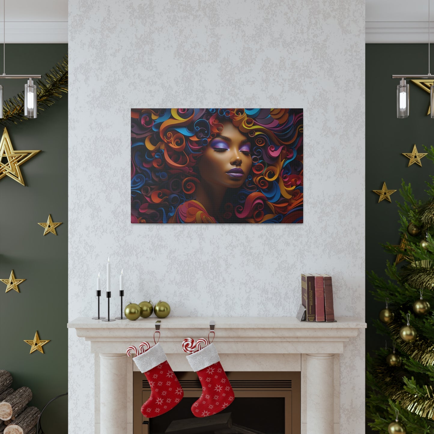 Chromatic Curls (Bow) - Canvas Print