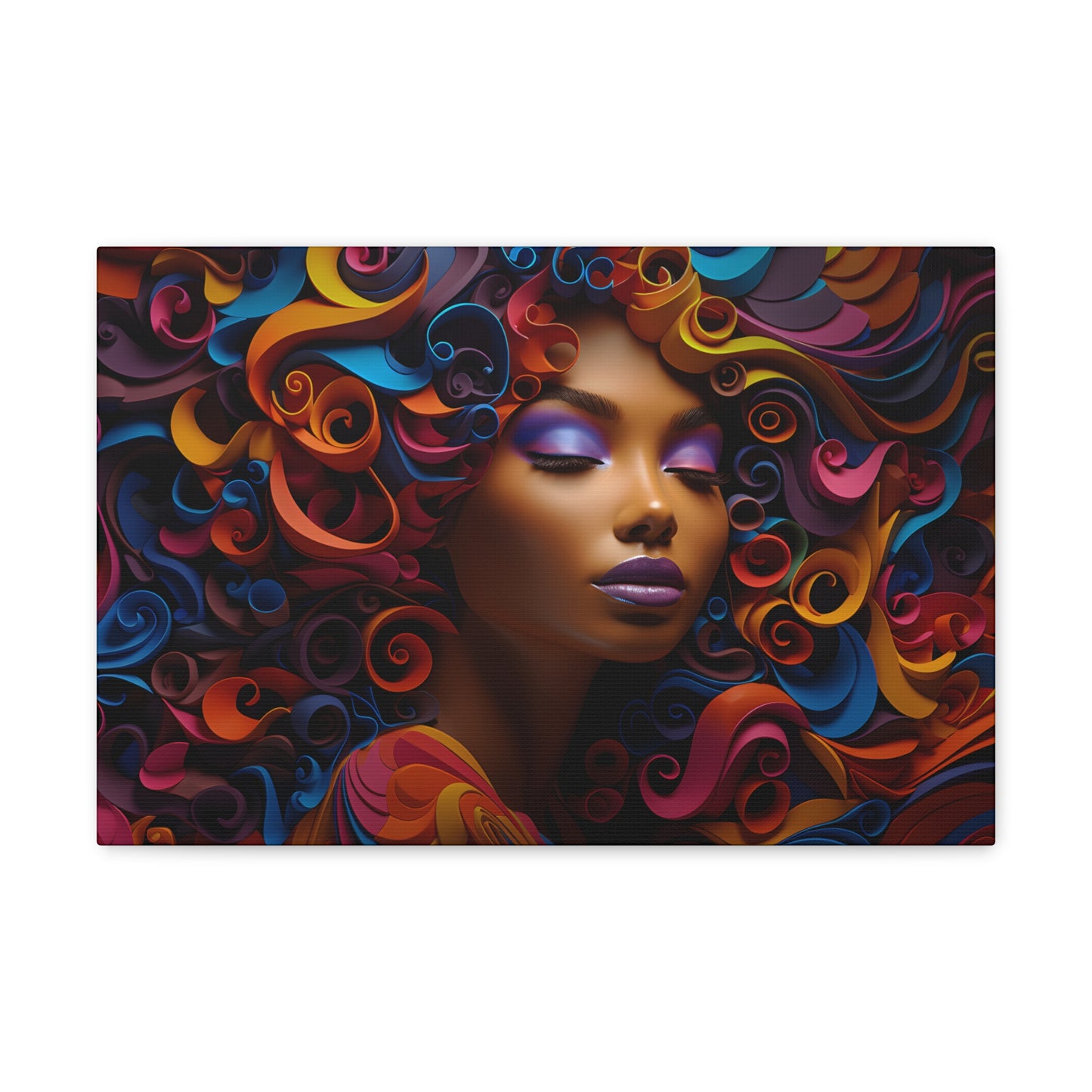 Chromatic Curls (Bow) - Canvas Print