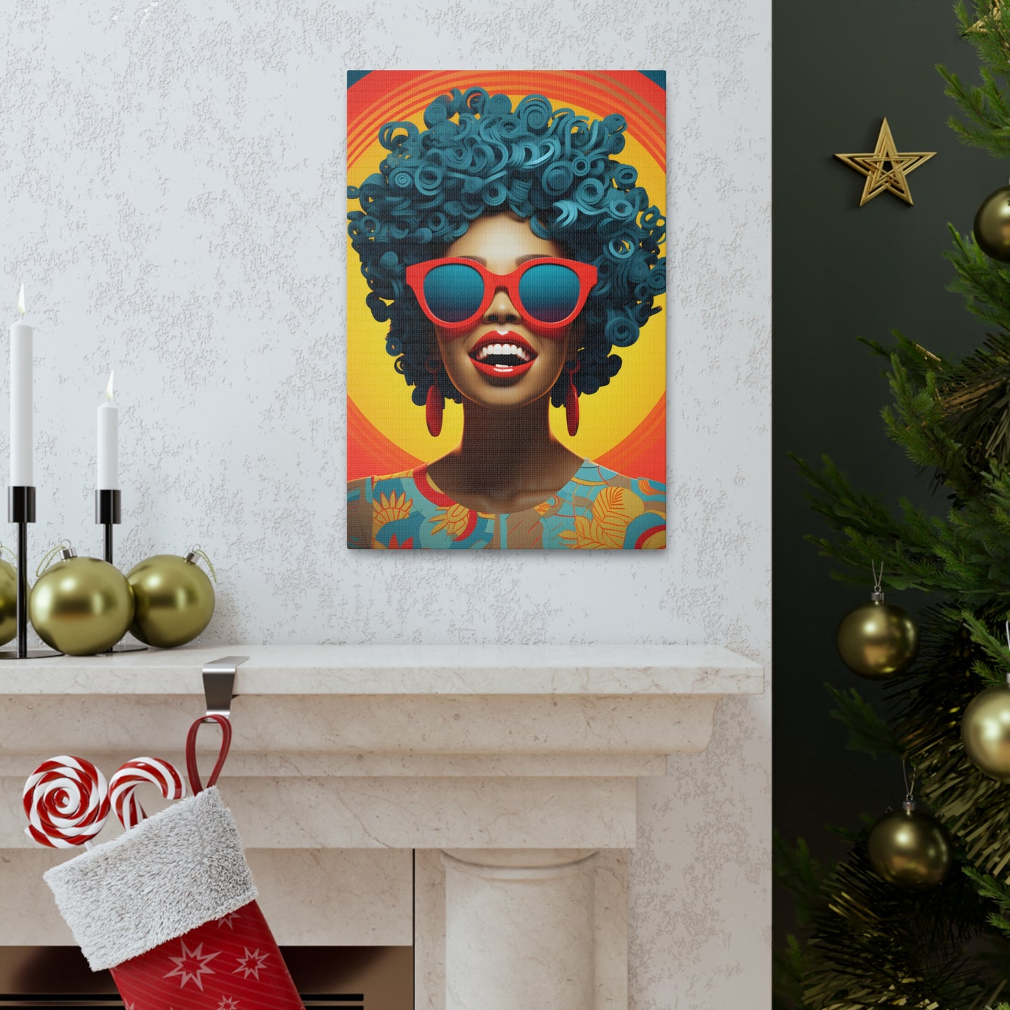 Chromatic Curls (Cyan) - Canvas Print