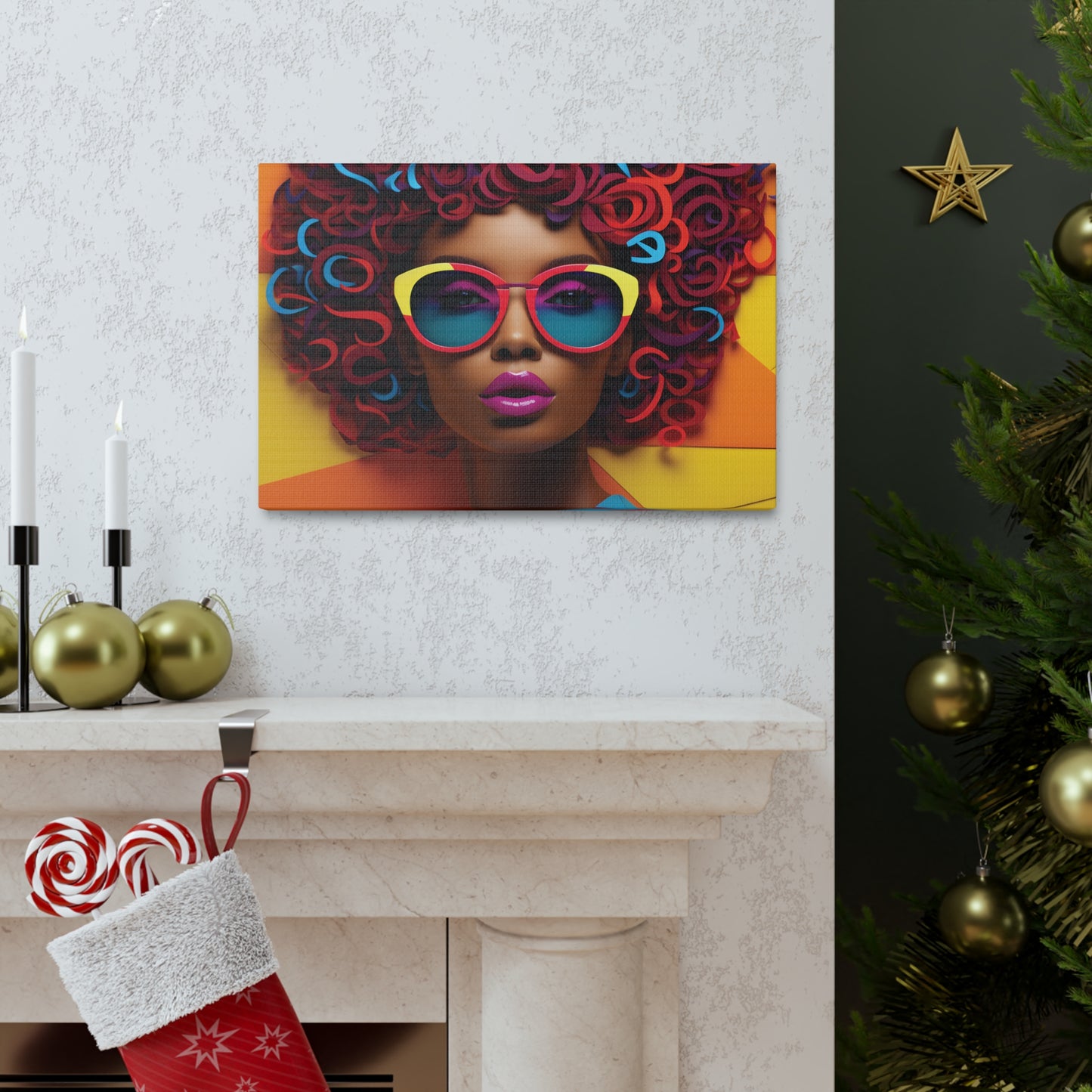 Chromatic Curls (Sable) - Canvas Print