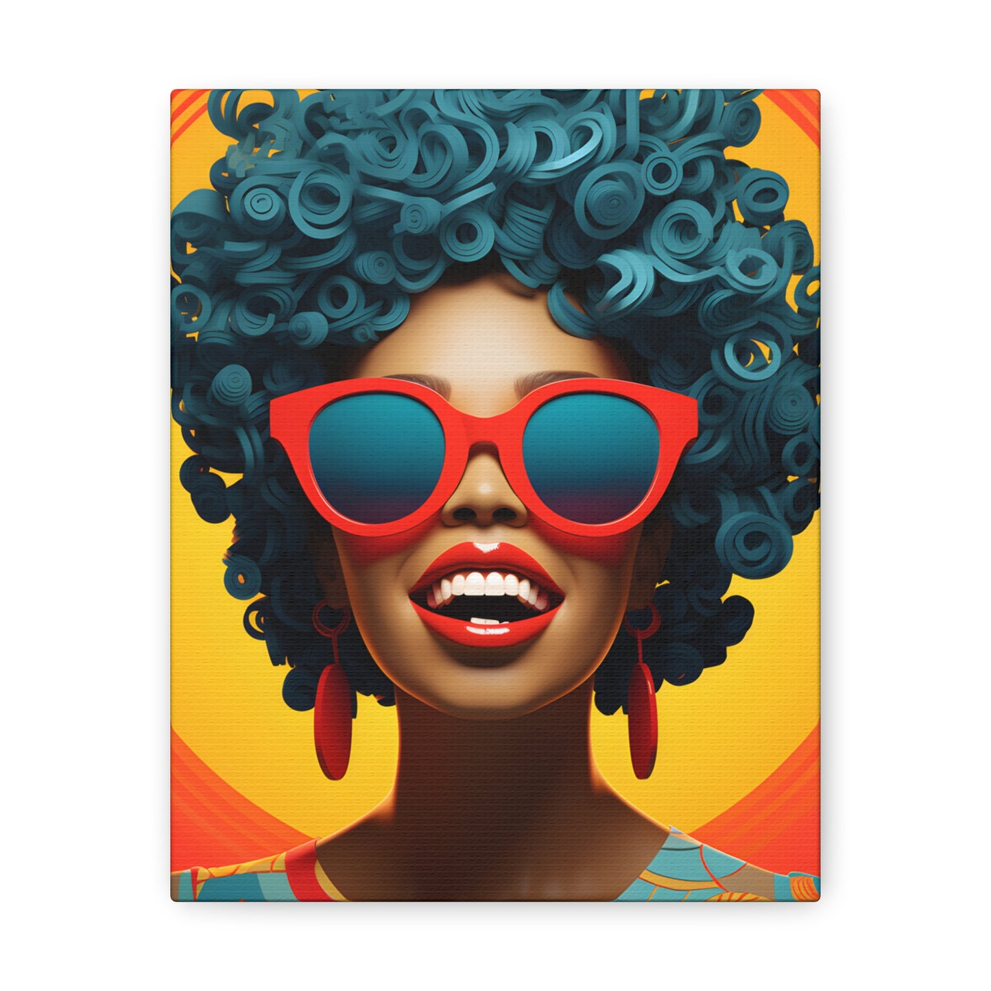 Chromatic Curls (Cyan) - Canvas Print