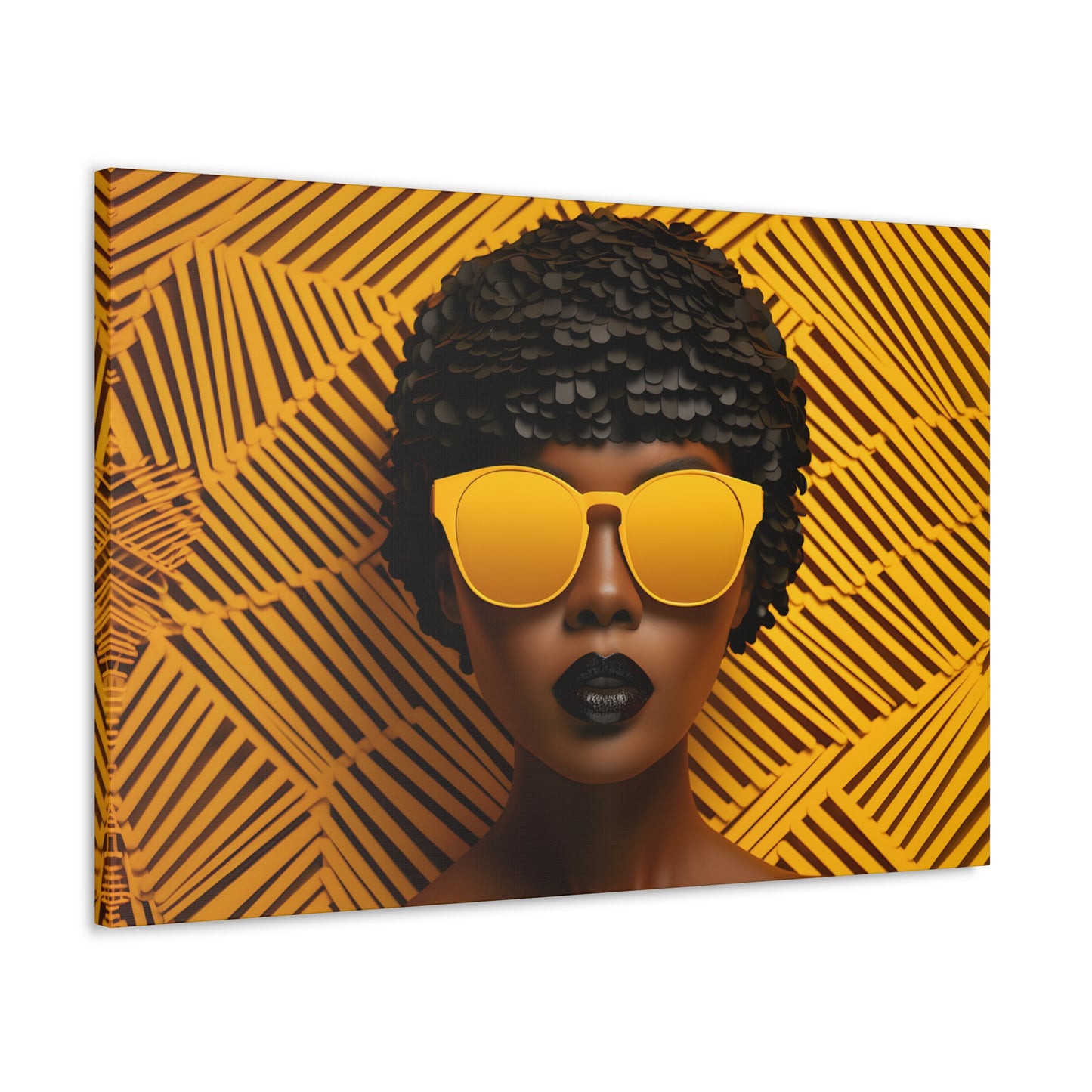 Chromatic Curls (Honey Bea) - Canvas Print