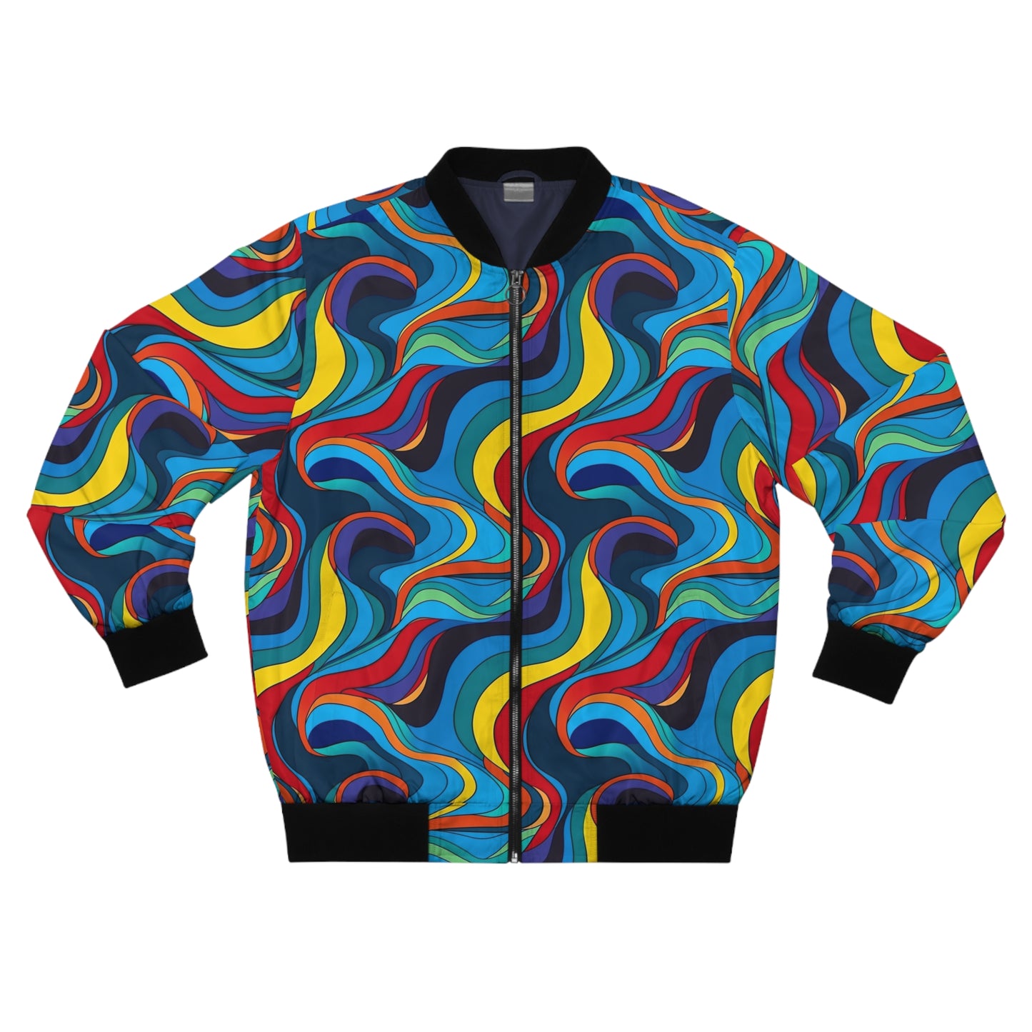 Trippin (Blue, Red & Yellow) - Men's Bomber Jacket (AOP)