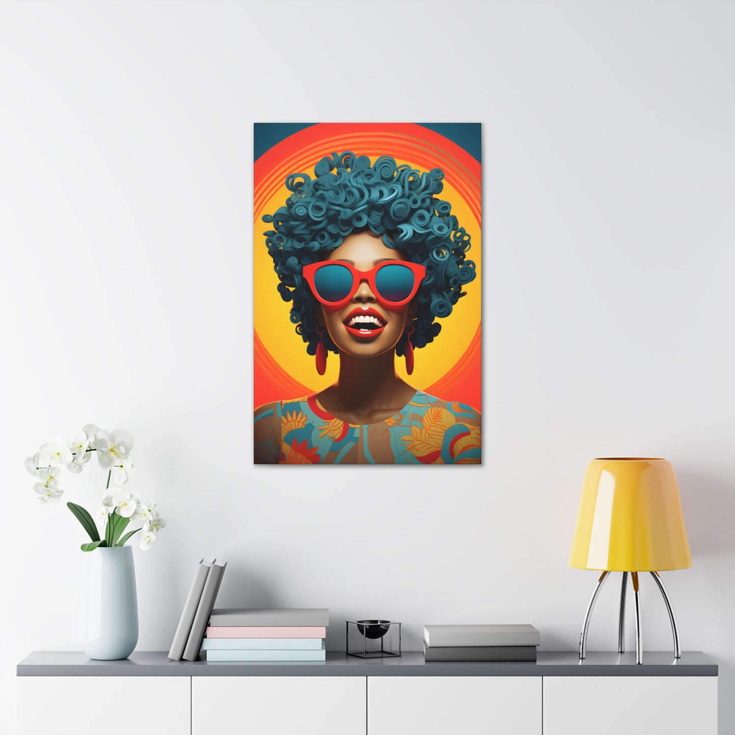 Chromatic Curls (Cyan) - Canvas Print