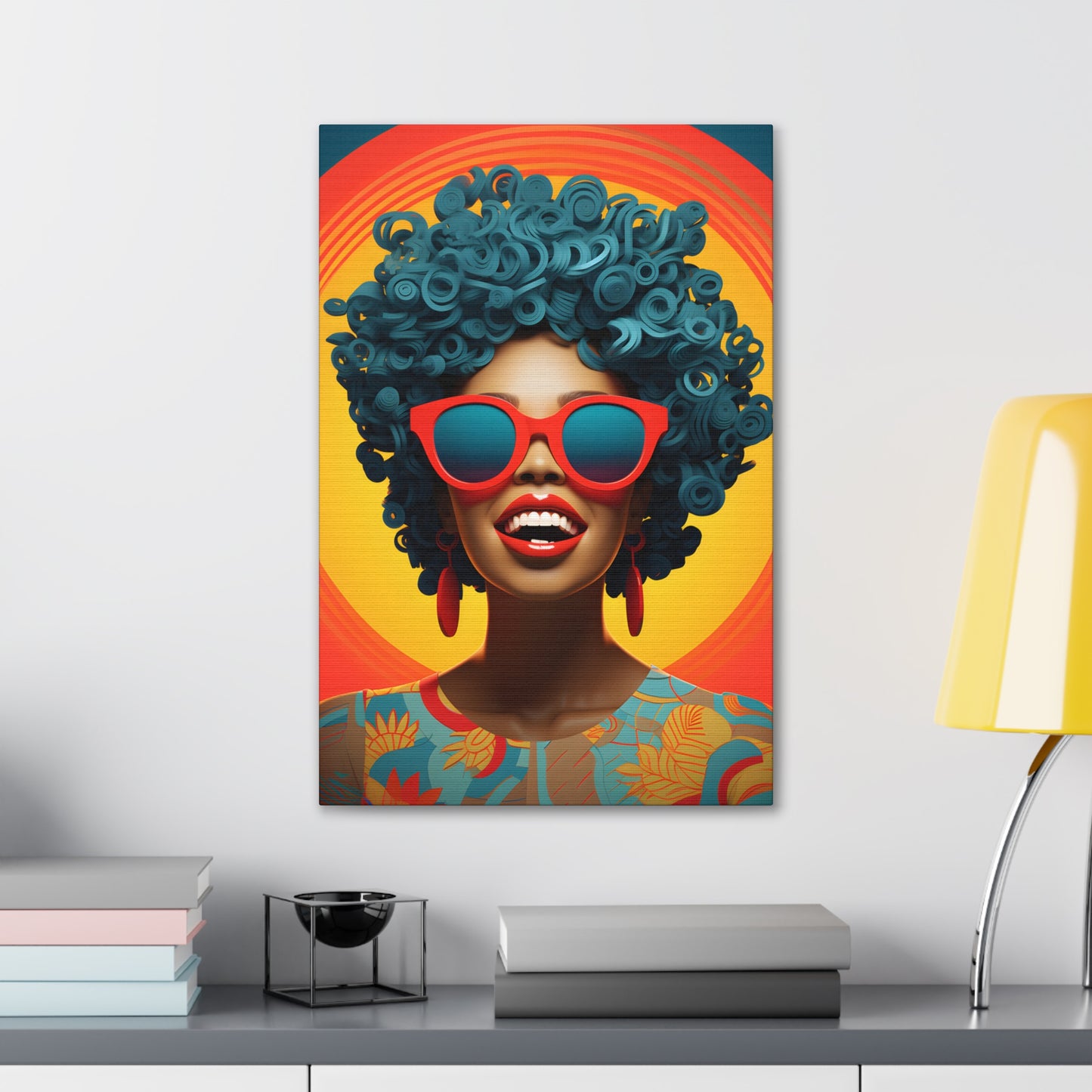 Chromatic Curls (Cyan) - Canvas Print