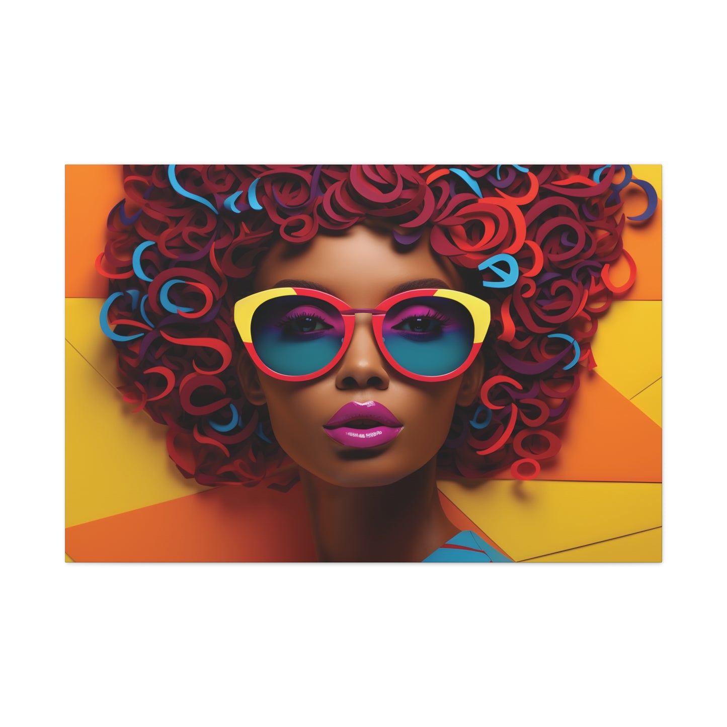 Chromatic Curls (Sable) - Canvas Print