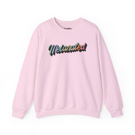 Melanated (Multicolor Text) - Unisex Heavy Blend™ Crewneck Sweatshirt