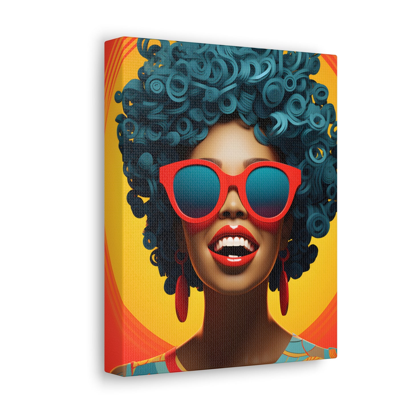 Chromatic Curls (Cyan) - Canvas Print