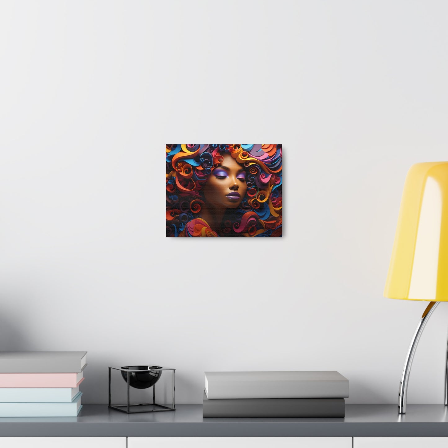 Chromatic Curls (Bow) - Canvas Print