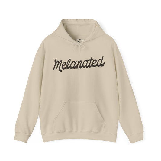 Melanated (Chocolate Text) - Unisex Heavy Blend™ Hooded Sweatshirt