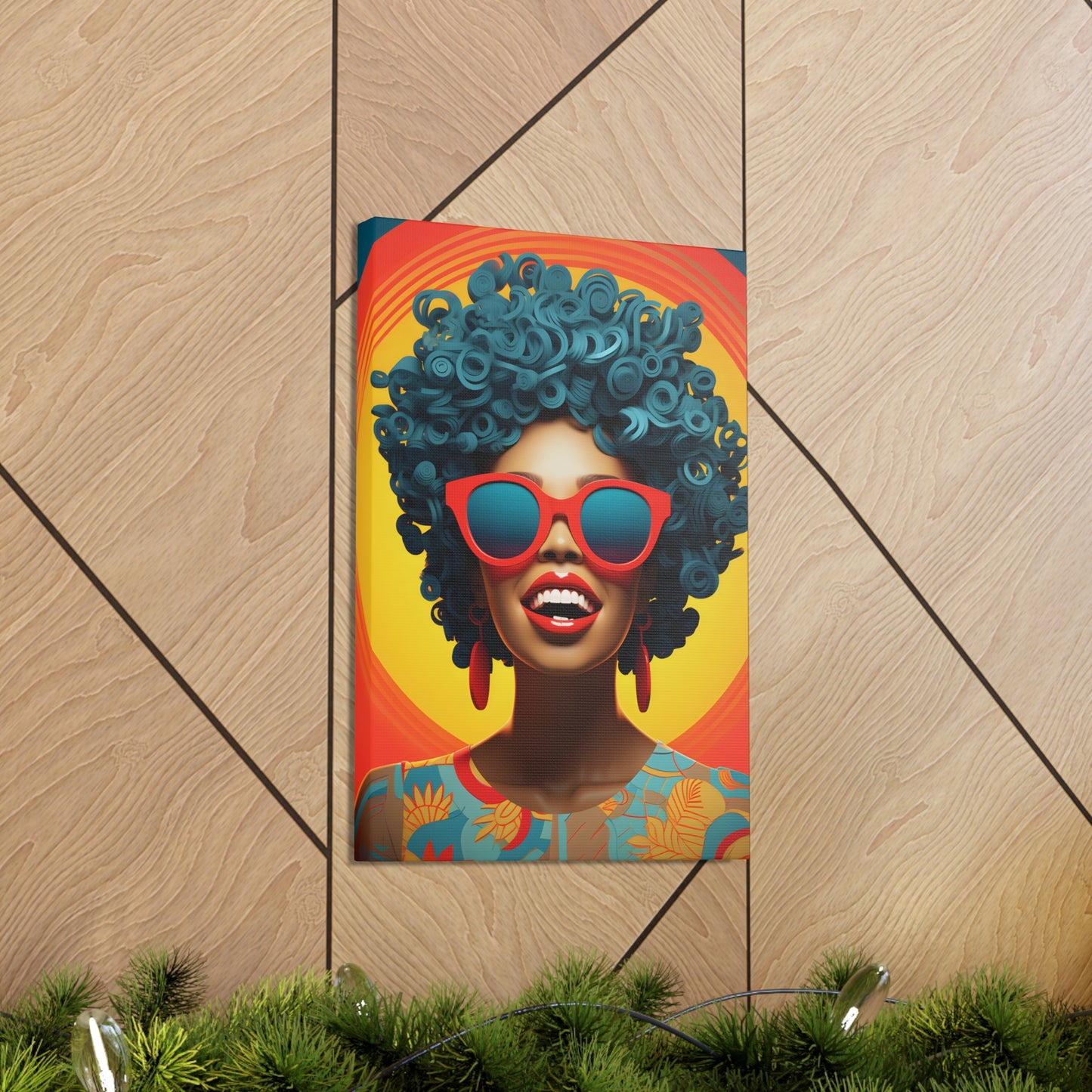 Chromatic Curls (Cyan) - Canvas Print