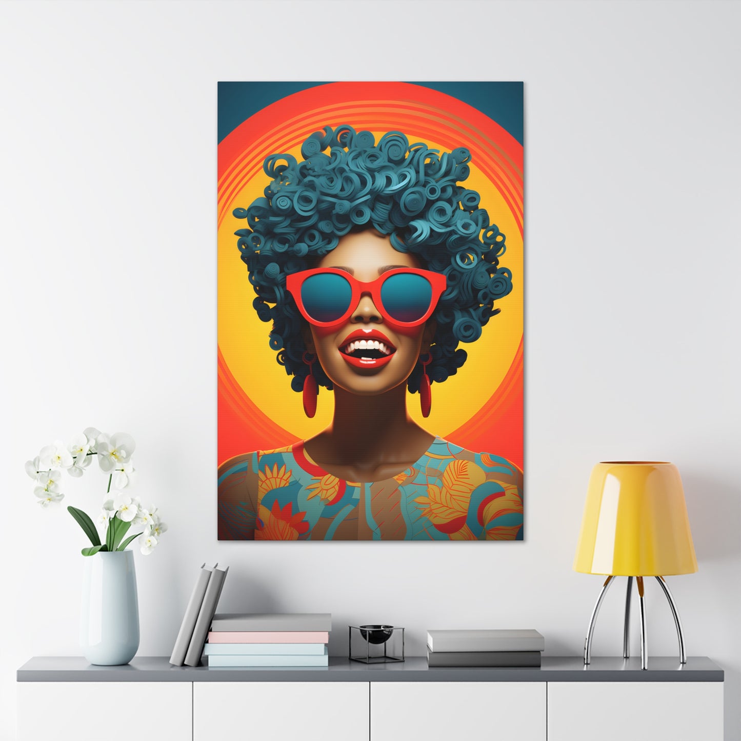 Chromatic Curls (Cyan) - Canvas Print