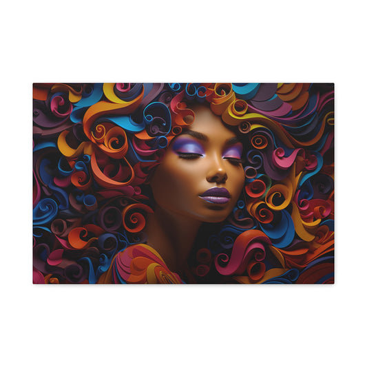 Chromatic Curls (Bow) - Canvas Print