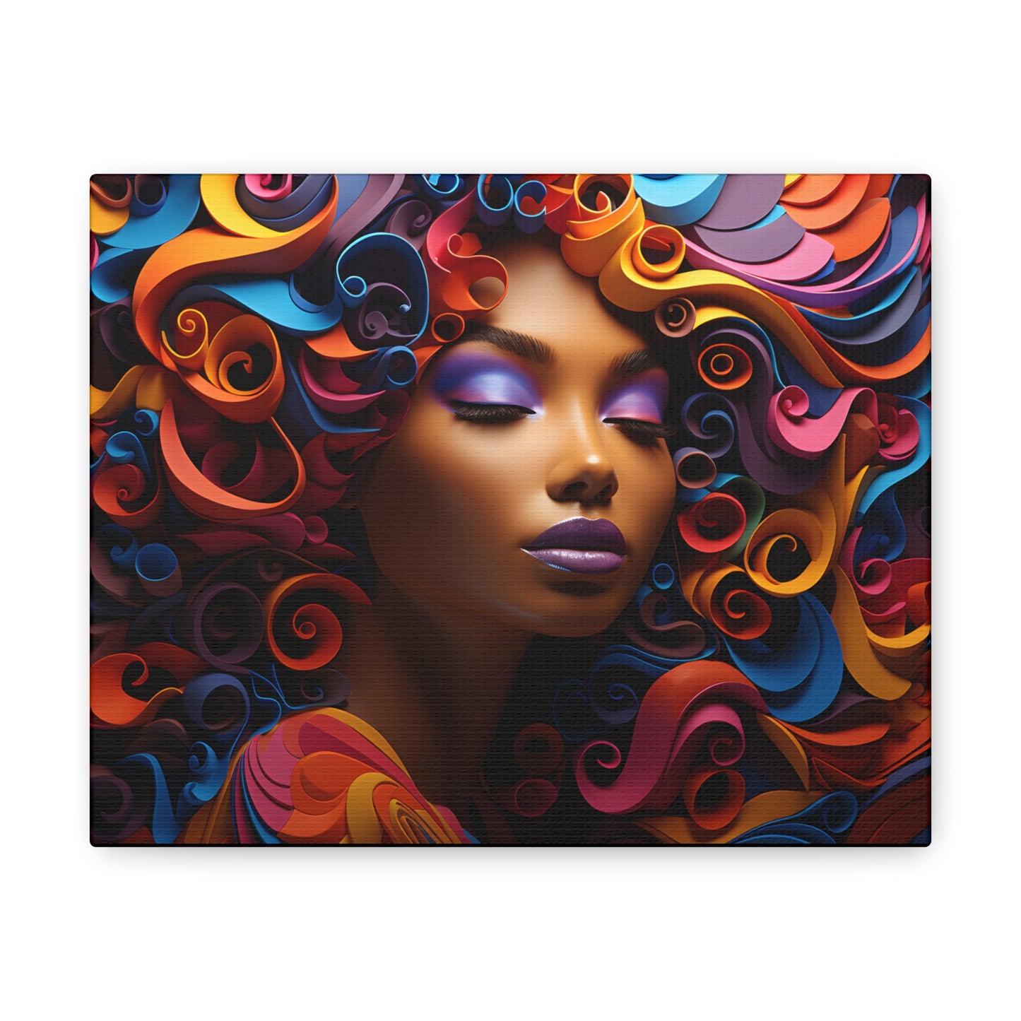 Chromatic Curls (Bow) - Canvas Print