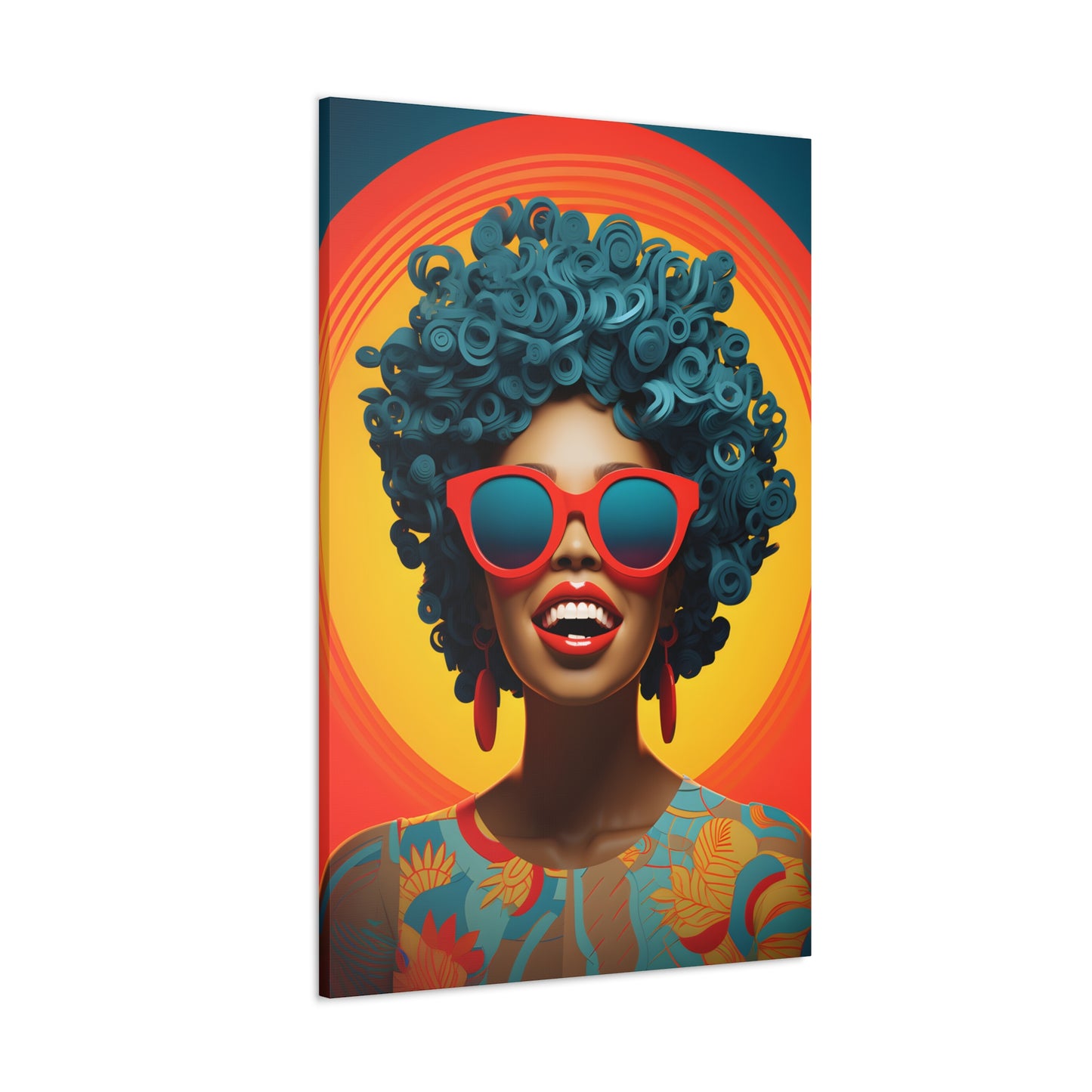 Chromatic Curls (Cyan) - Canvas Print