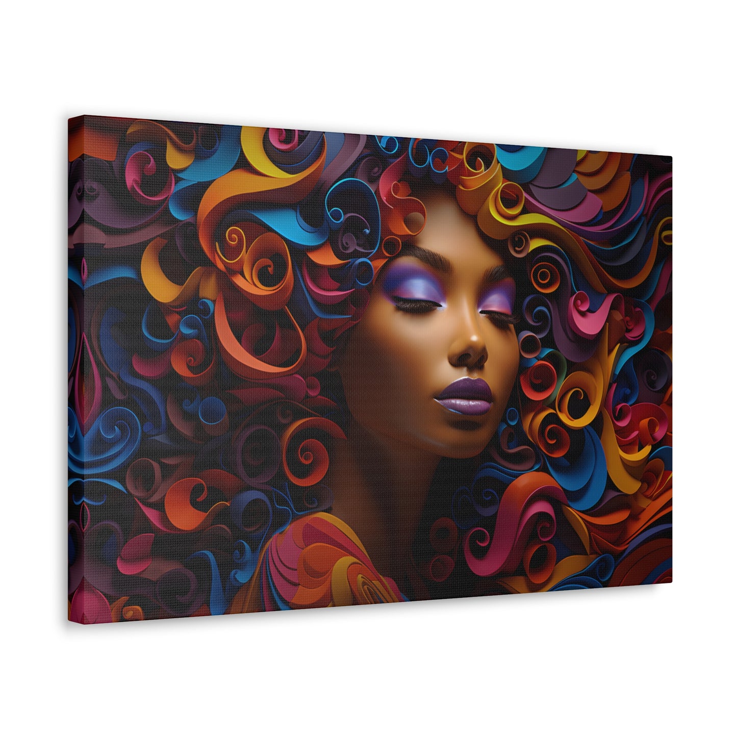 Chromatic Curls (Bow) - Canvas Print