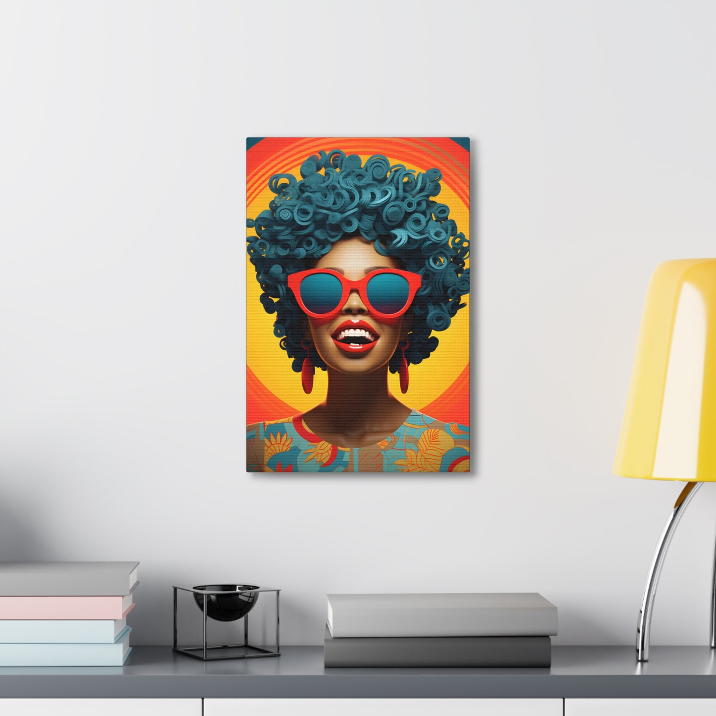 Chromatic Curls (Cyan) - Canvas Print