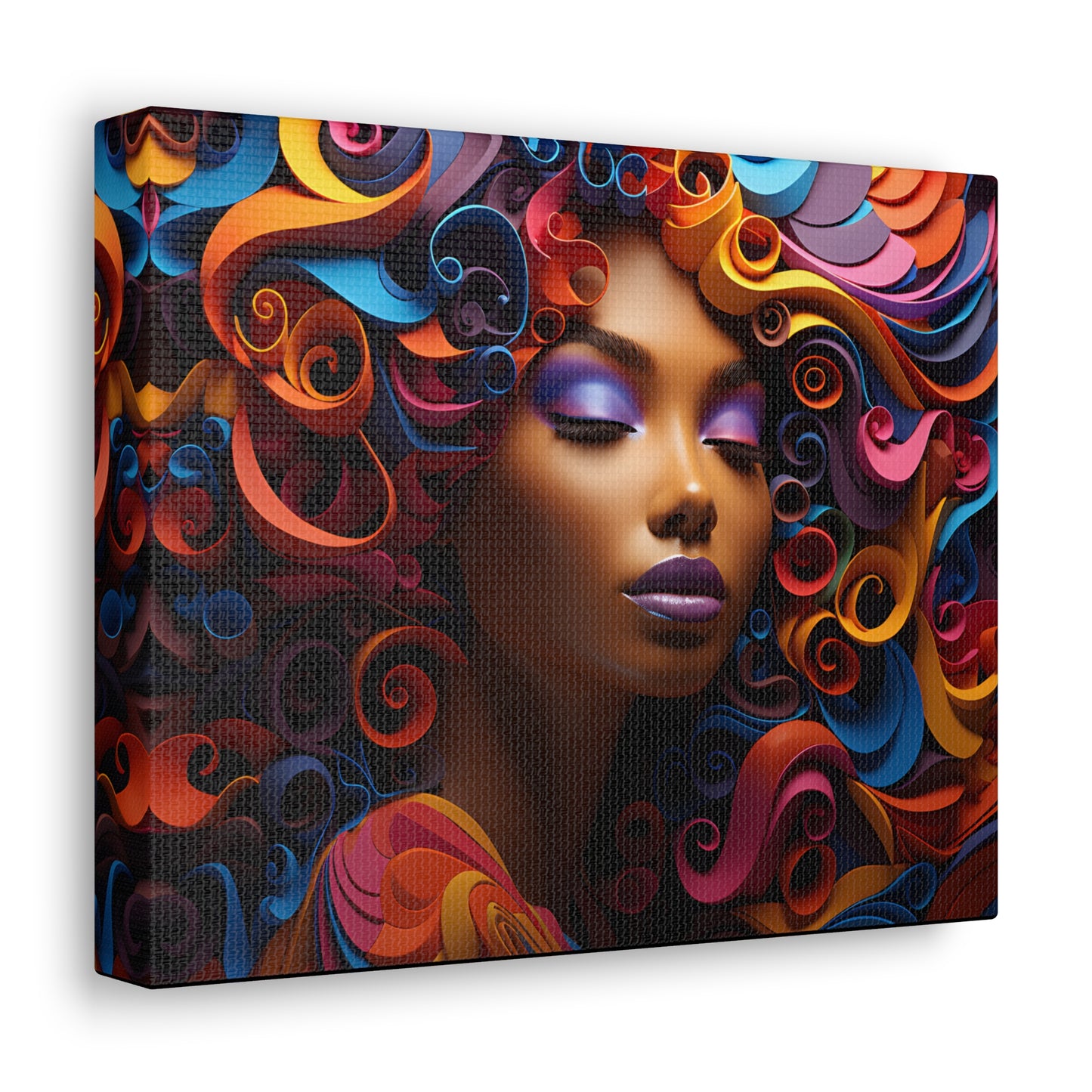 Chromatic Curls (Bow) - Canvas Print