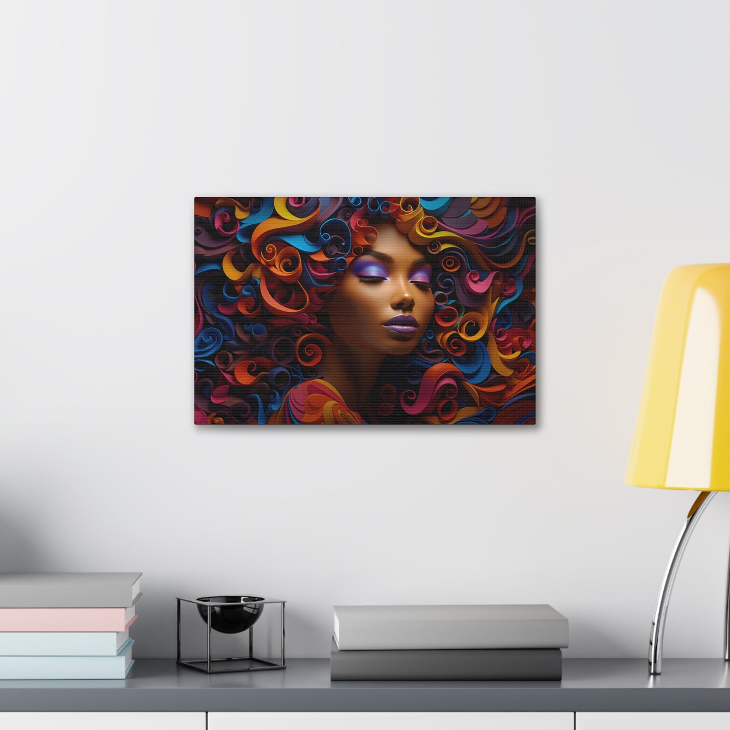 Chromatic Curls (Bow) - Canvas Print