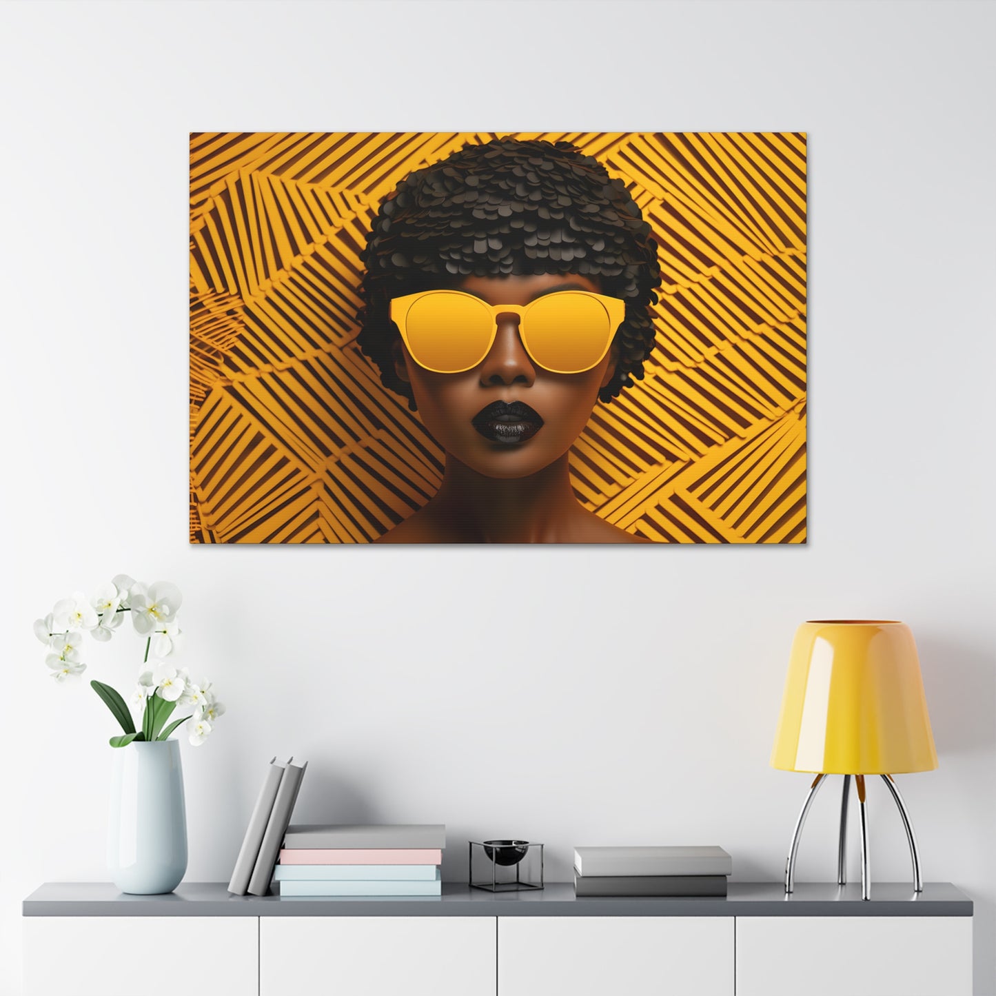 Chromatic Curls (Honey Bea) - Canvas Print