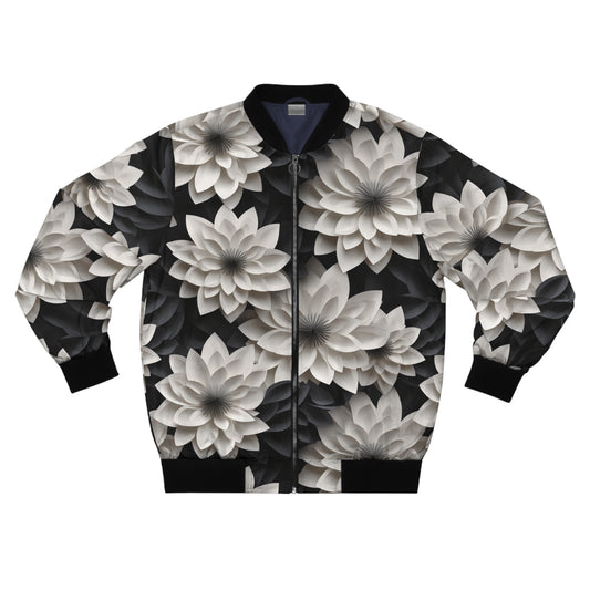 Bloomin (Black and White) - Men's Bomber Jacket