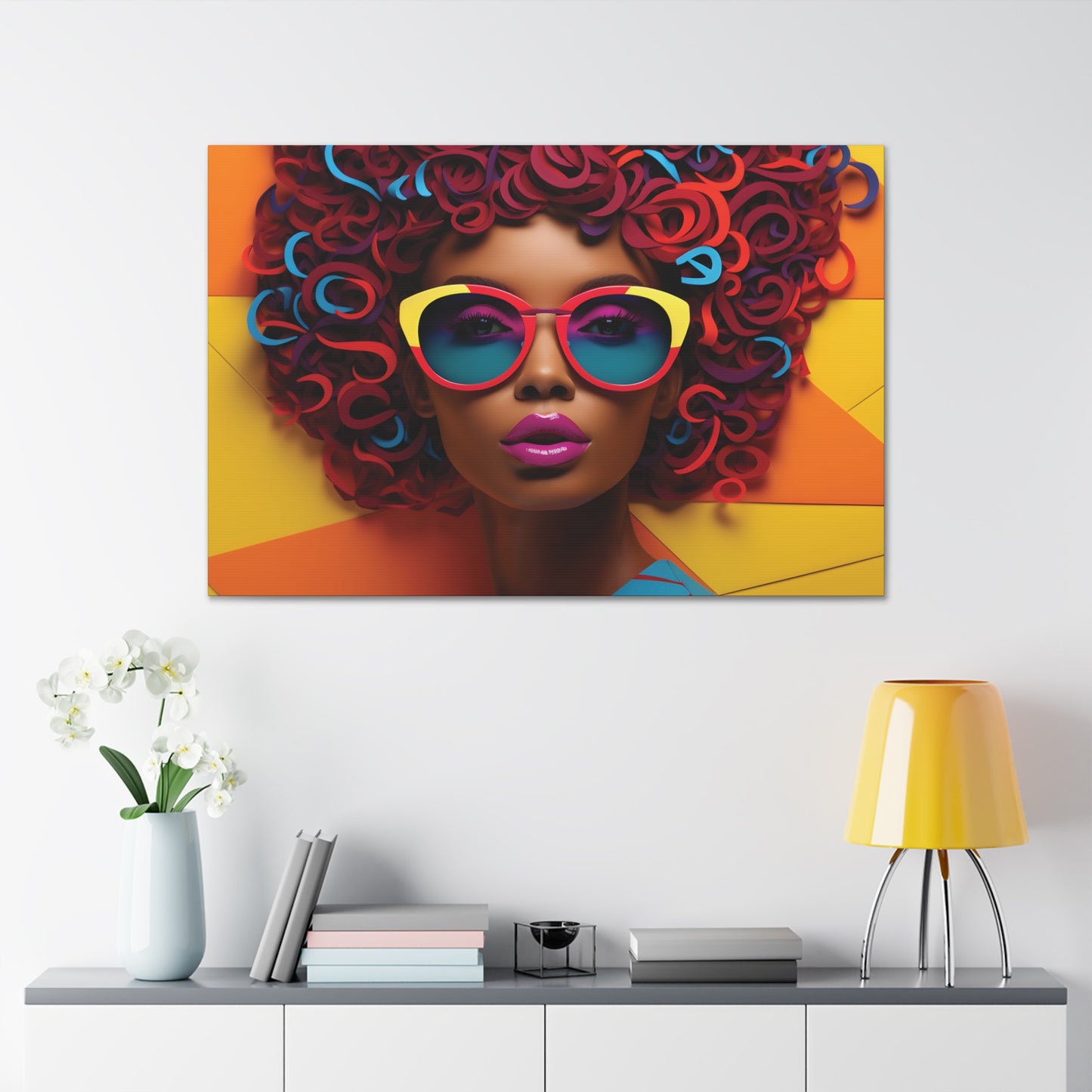 Chromatic Curls (Sable) - Canvas Print