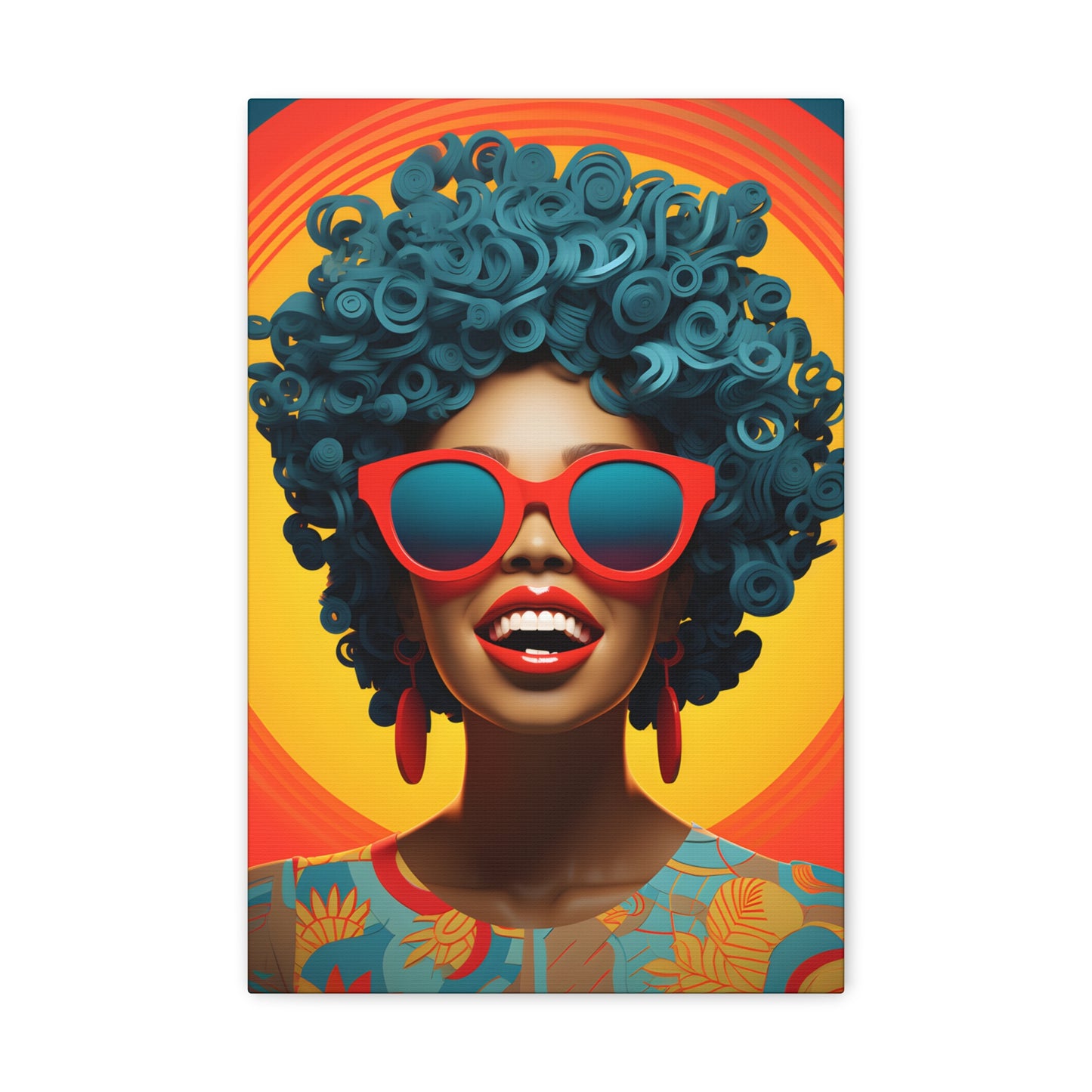 Chromatic Curls (Cyan) - Canvas Print